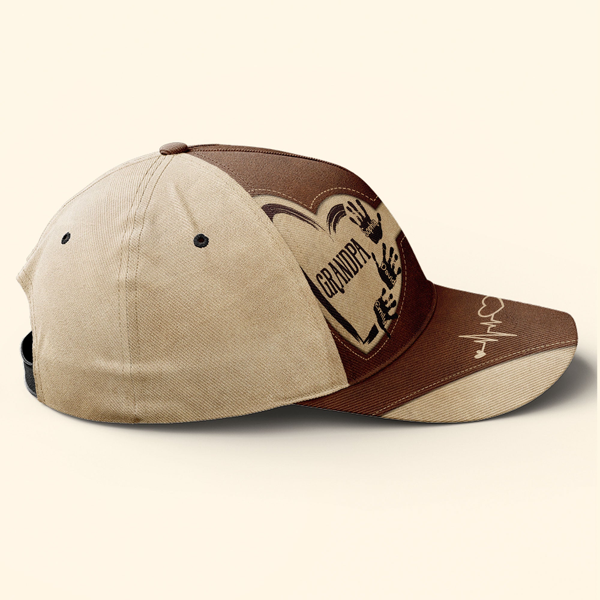 Grandpa Dad Kids Handprints - Personalized Classic Cap - Gift For Grandpa