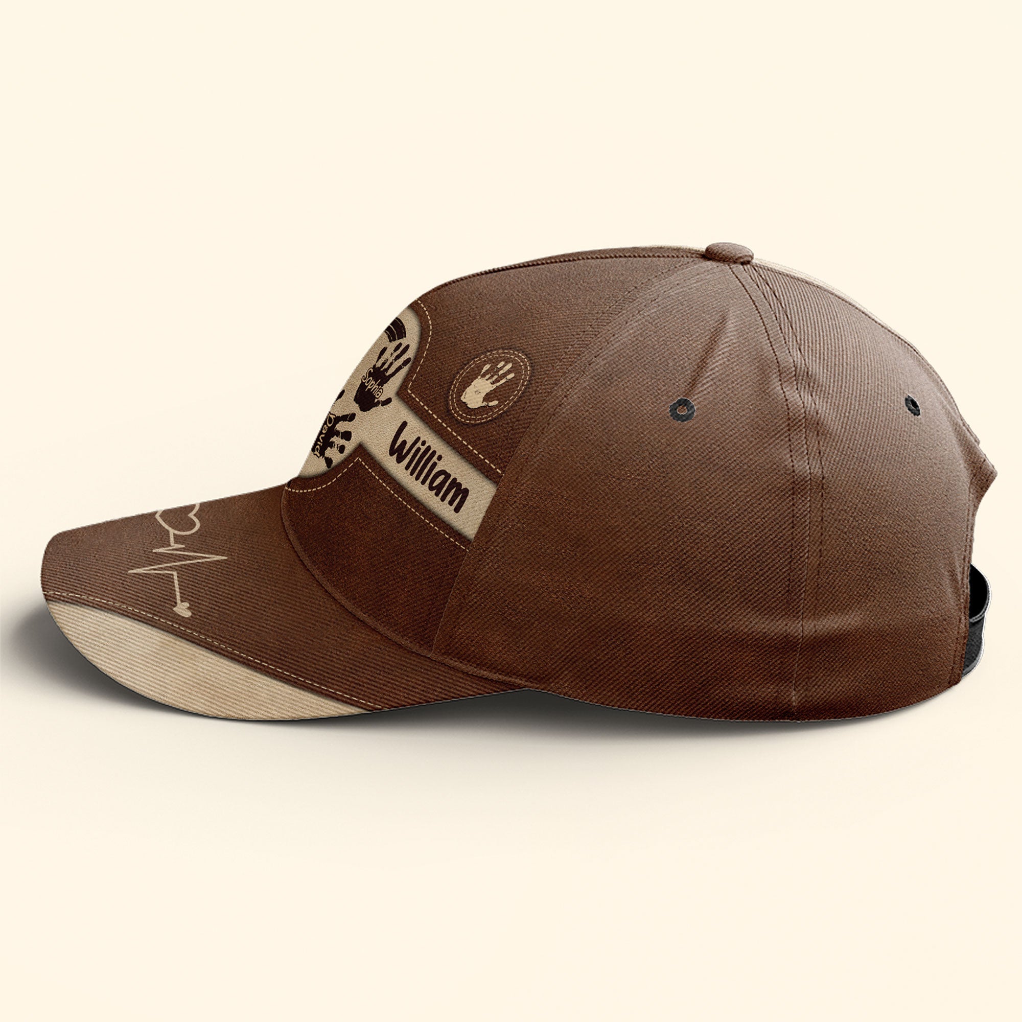 Grandpa Dad Kids Handprints - Personalized Classic Cap - Gift For Grandpa