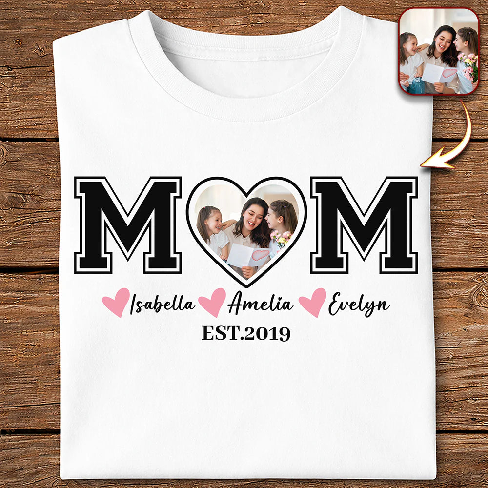 Custom Kid Name Personalized White Shirt For Mom, Mother Day Gift