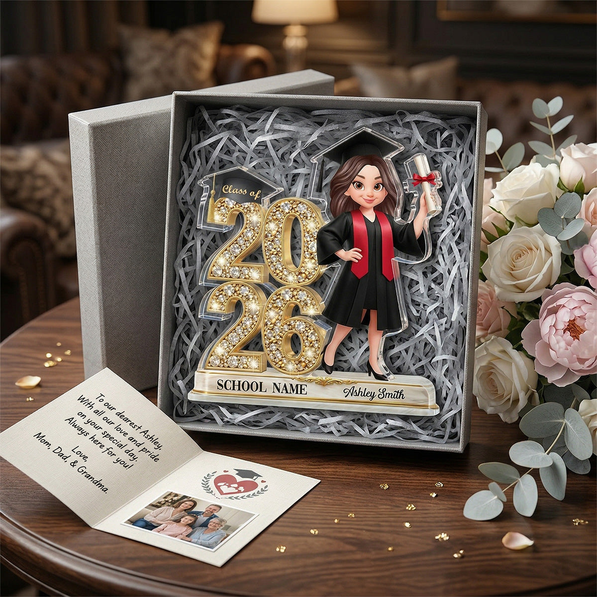 Class Of Year Graduation Behind You All Your Dream - Personalized Acrylic Block Plaque - Graduation Gift For Graduates, Daughter, Son