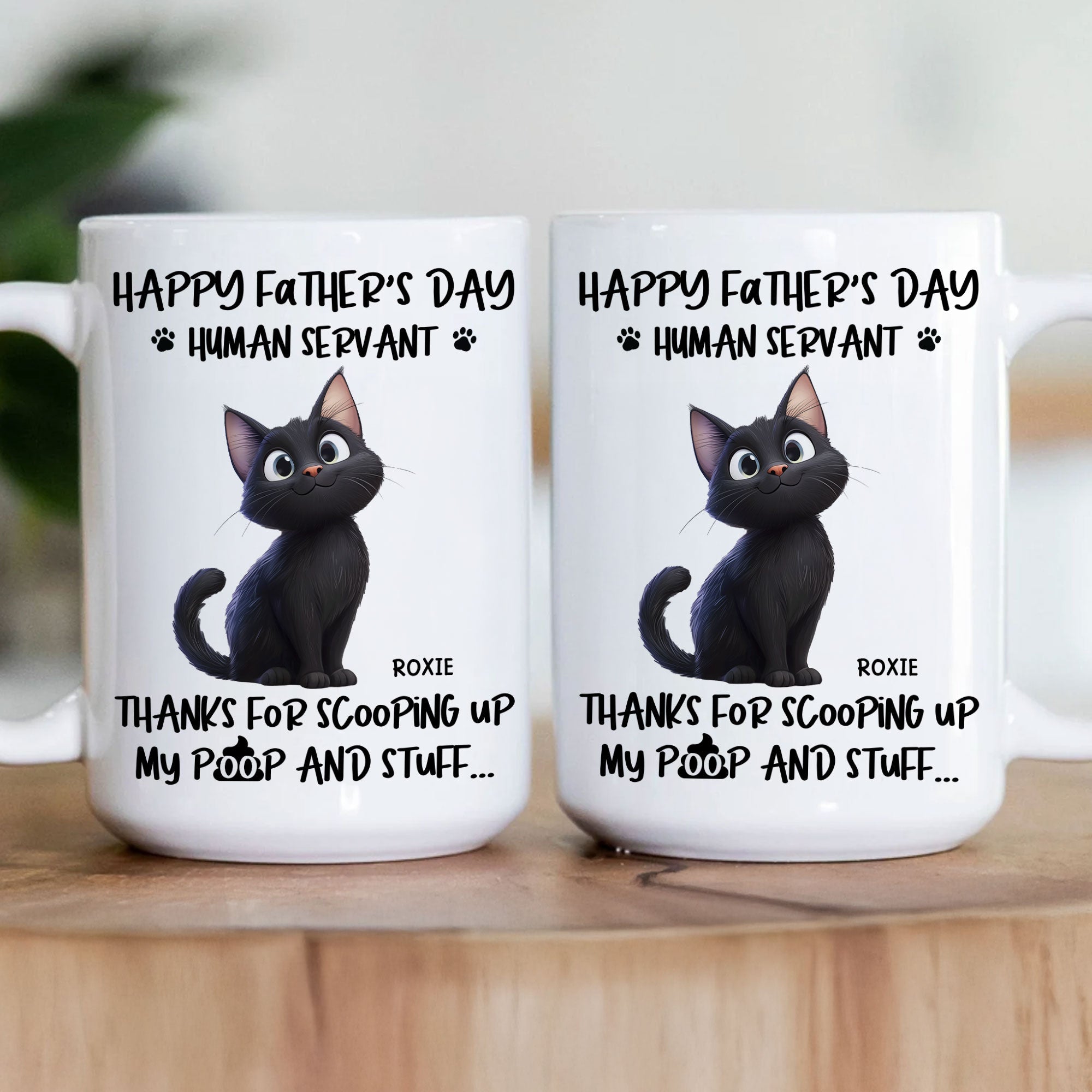 Happy Father's Day, Human Servant - Personalized Mug