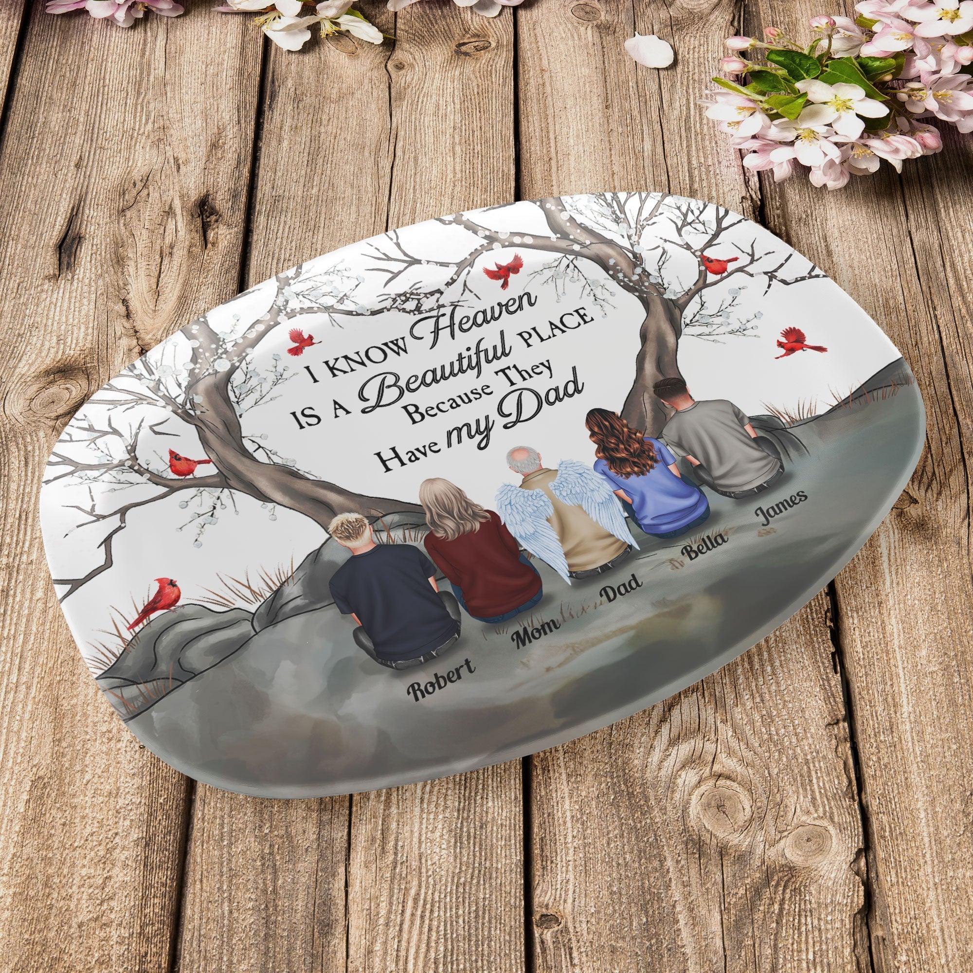Heaven Is A Beautiful Place Because They Have My Dad Mom - Personalized Platter