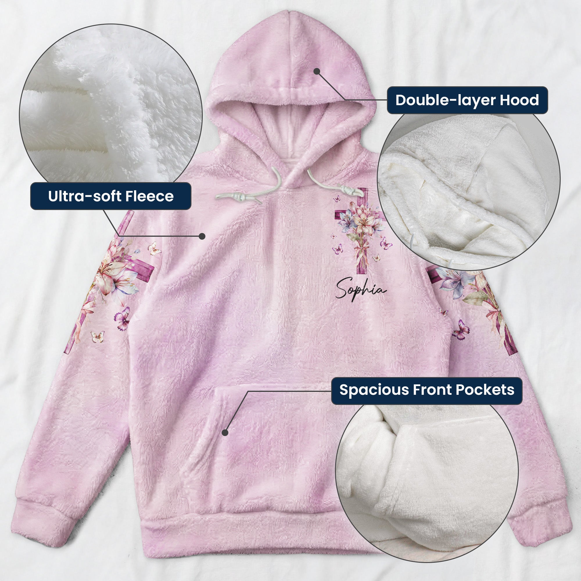 I Believe In God And The Power Of Prayer - Personalized Fleece Hoodie