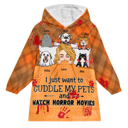 I Just Want To Cuddle My Fur Babies - Personalized Oversized Blanket Hoodie