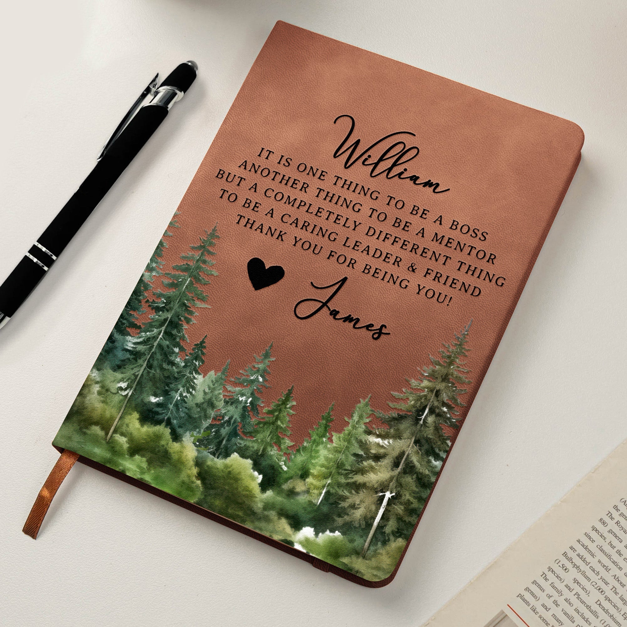 It Takes A Village Thank You Gift For Teacher Appreciation, Coworkers, Boss, Team - Personalized Leather Journal