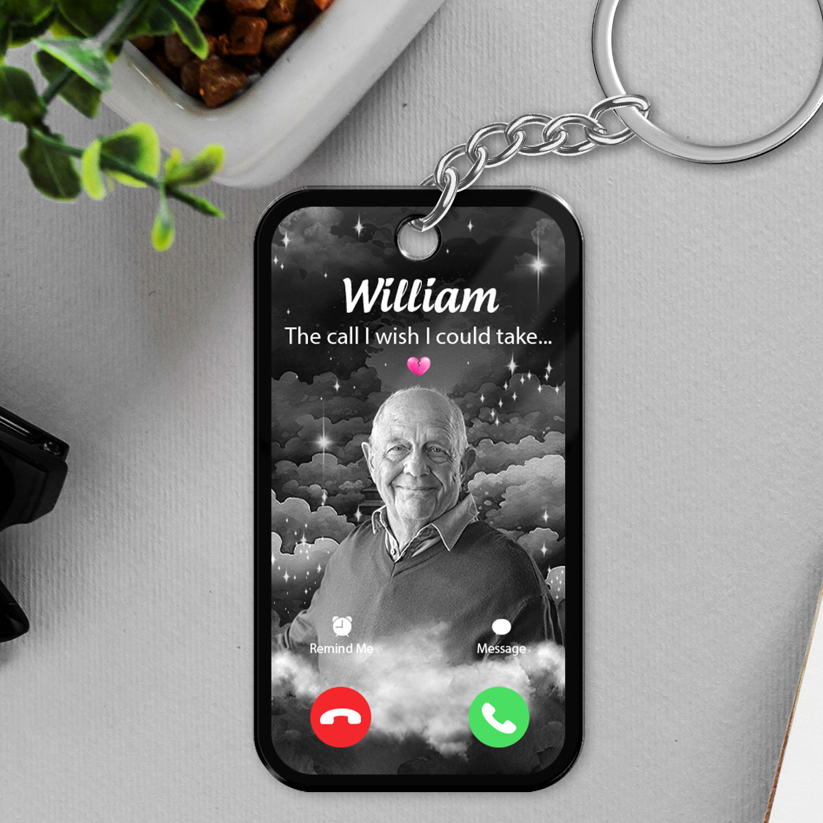 The Call I Wish I Could Take Memorial Sympathy Gift Remembrance Keepsake Photo Inserted - Personalized Acrylic Keychain