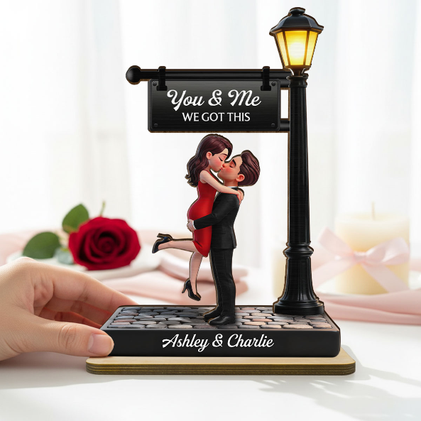 Timeless Love Under The Light - Personalized 2-Layered Wooden Plaque - Heartfelt Anniversary Gift, Wedding Gift For Couple, For Him, For Her