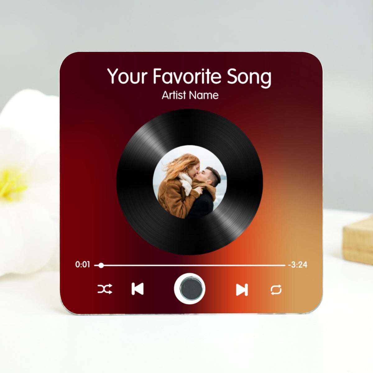 Custom Photo & Favorite Song Disc Personalized Music Fridge Magnet,  Gift For Couple