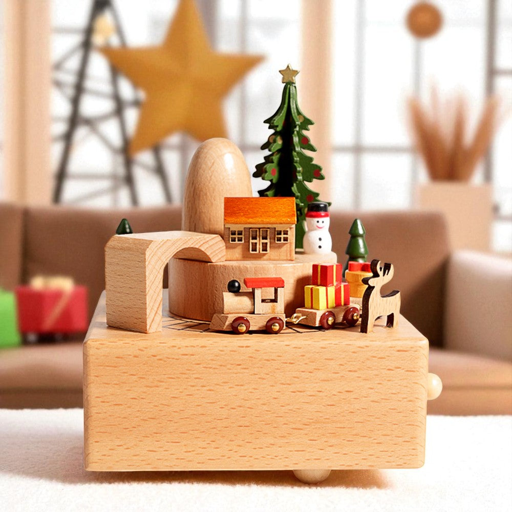 Personalised Wooden Musical Box, Engraved Name Music Box, Baby Shower Gift,Holiday Gift,Nursery Decor, Christmas Musical Box