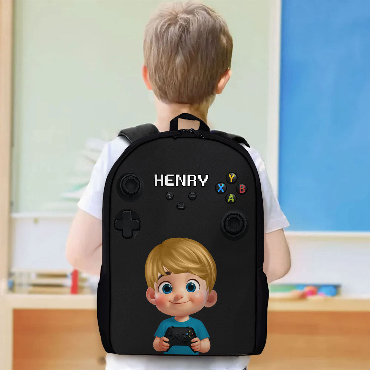 Gamer Design for Boys Girls - Personalized Backpack - Back to School Backpack for Kids
