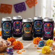 Let's Fiesta Mexican Florals Fiesta Dia De Los Muertos - Personalized Can Cooler