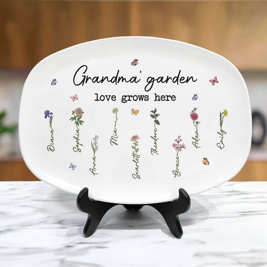 Love Grows In Grandma's Garden - Personalized Platter