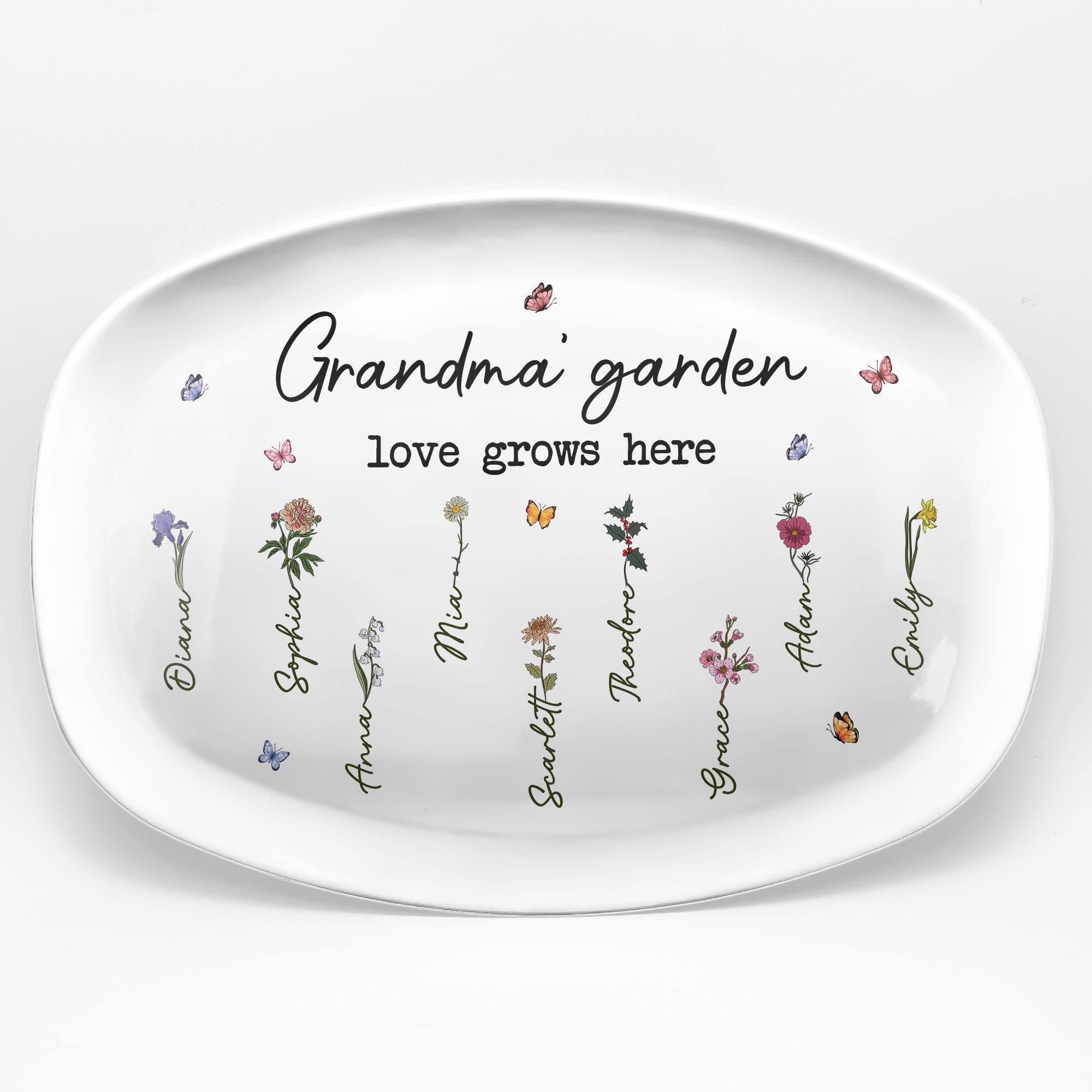 Love Grows In Grandma's Garden - Personalized Platter