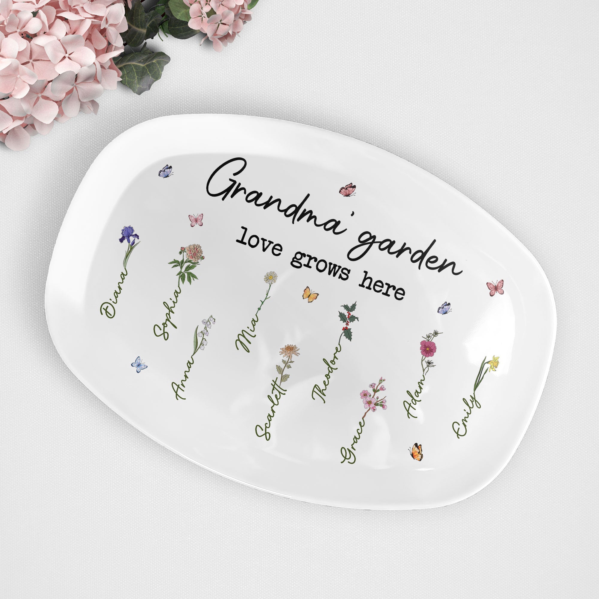 Love Grows In Grandma's Garden - Personalized Platter