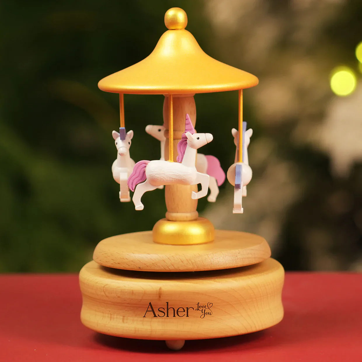 Personalised Wooden Musical Box, Engraved Name Music Box, Baby Shower Gift,Holiday Gift,Nursery Decor, Christmas Musical Box