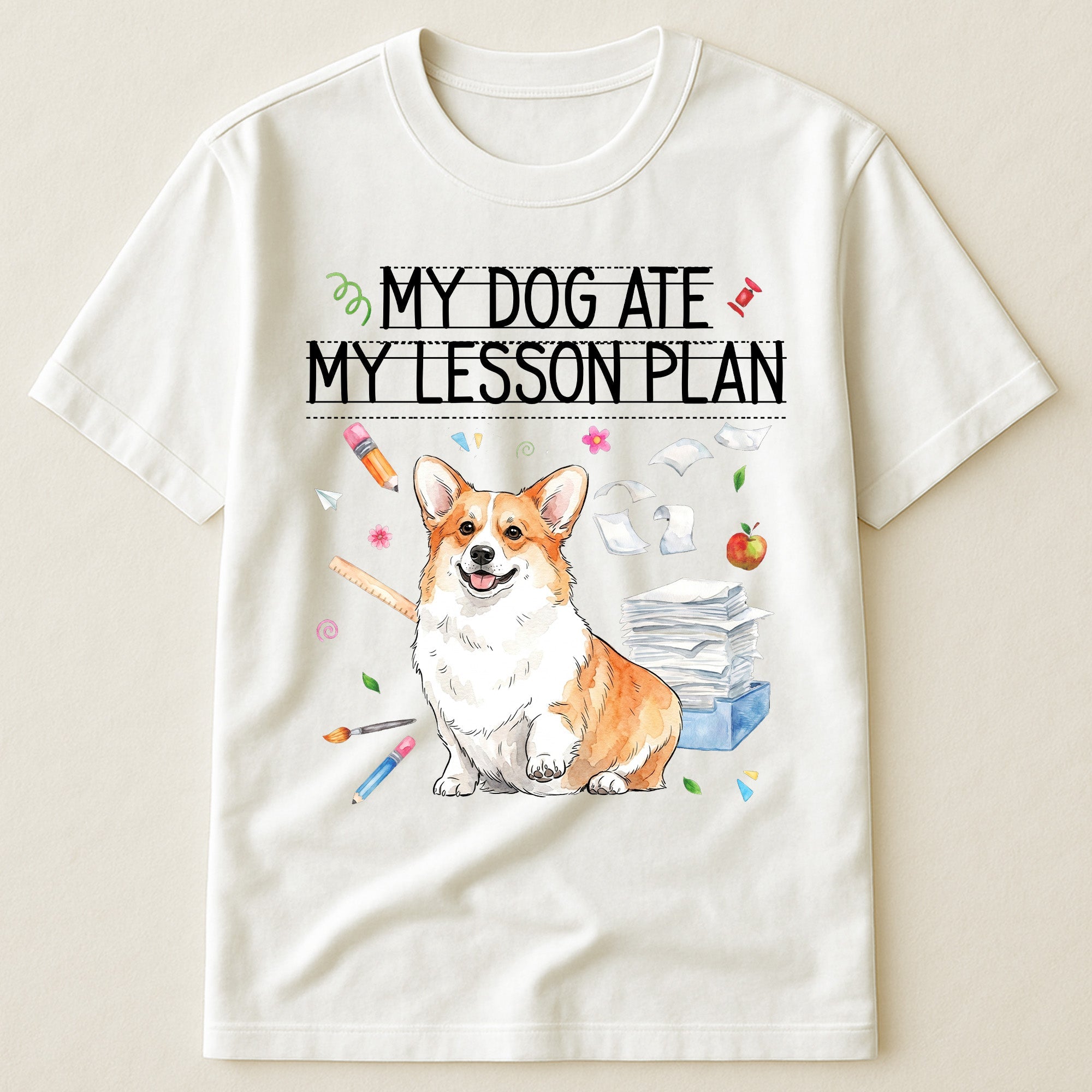 My Dog Ate My Lesson Plan Custom Pet Photo Back To School Gifts For Teacher - Personalized Shirt