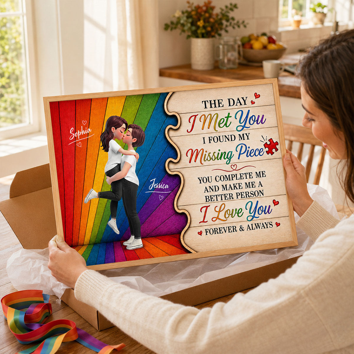 LGBT+ Couple You Are My Missing Piece - Personalized Poster - Gift For Couple, Happy Pride Month