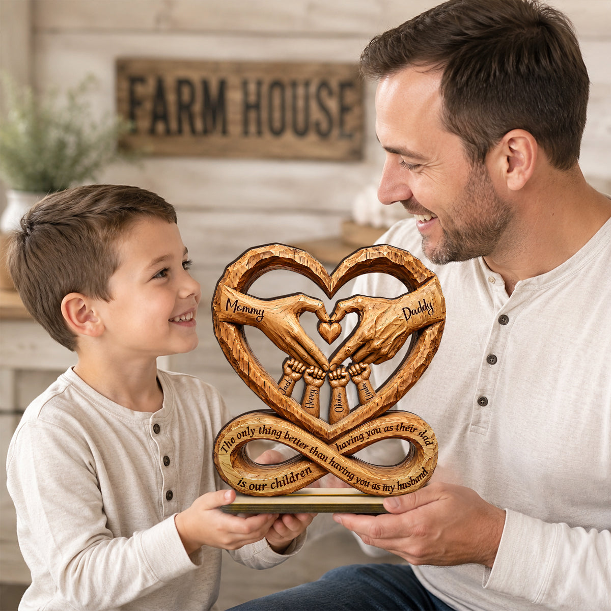 The Only Better Thing - Personalized 2-Layered Wooden Plaque -  Gift for Husband