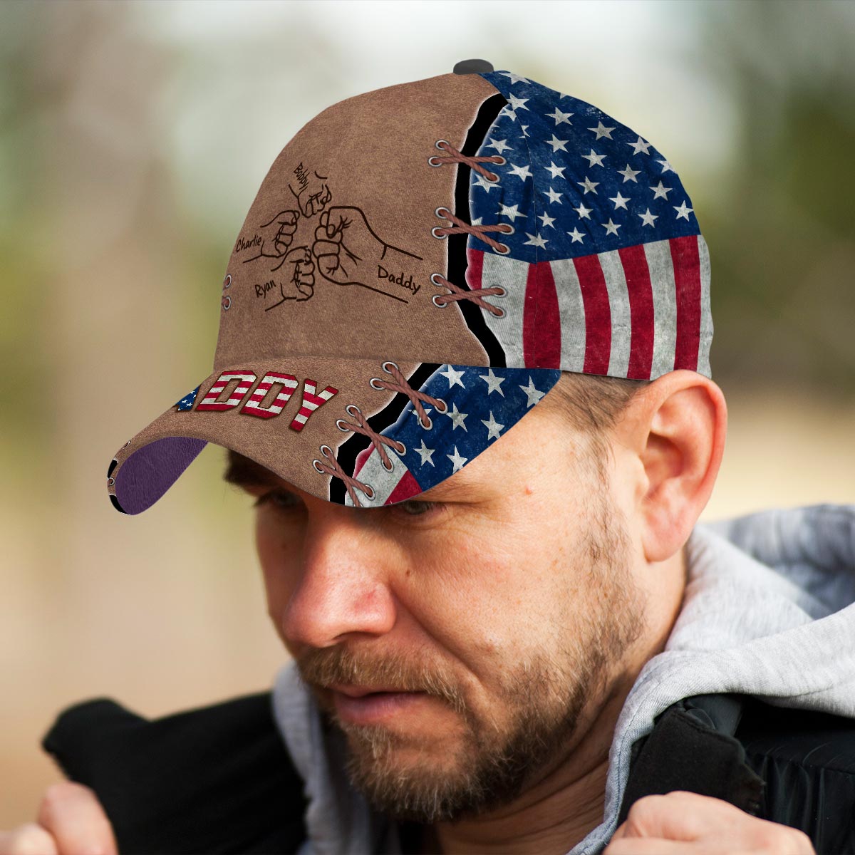 Nation Flag Dad Fist Bump Personalized Classic Cap