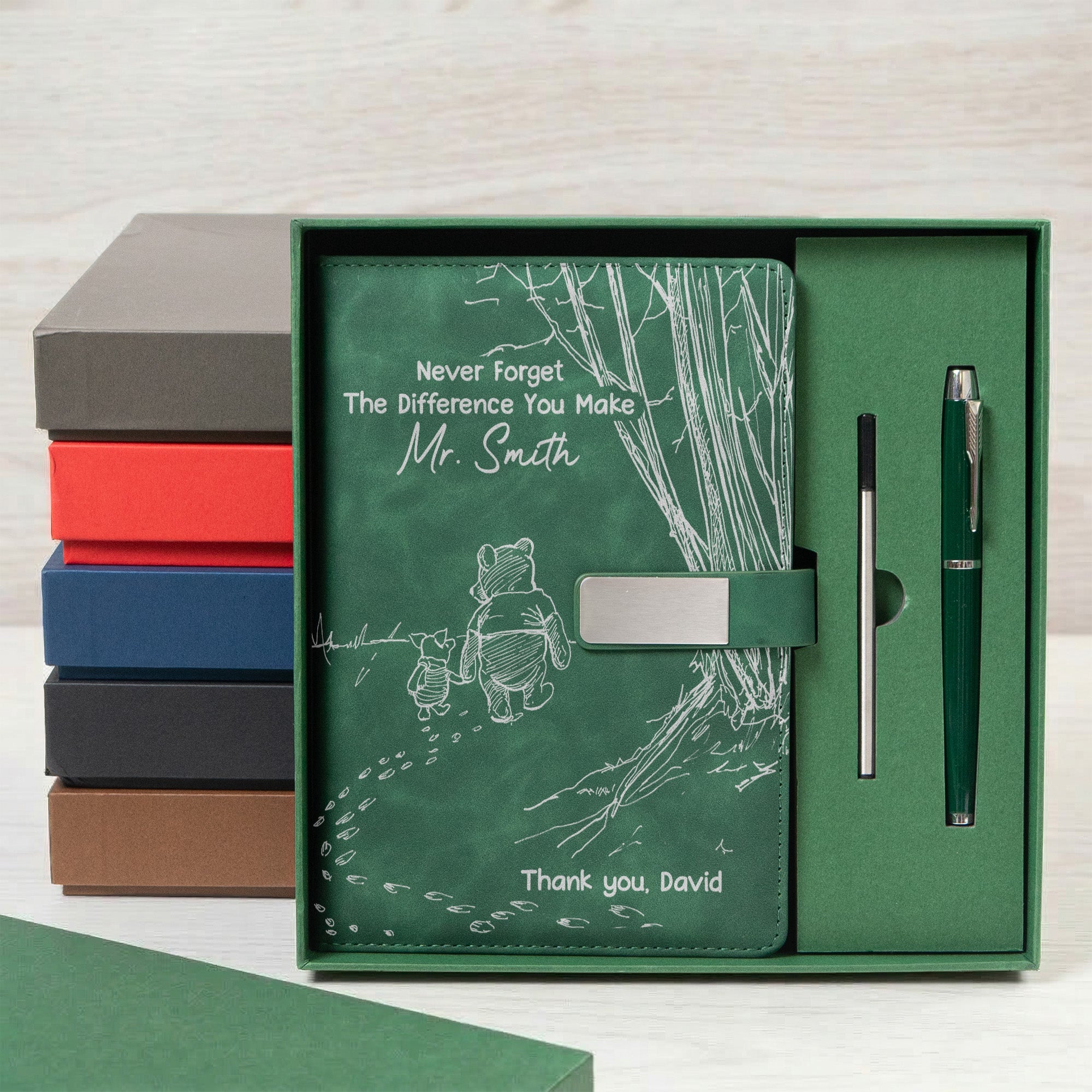 Never Forget The Difference You Make Thank You Teacher - Personalized Notebook Set