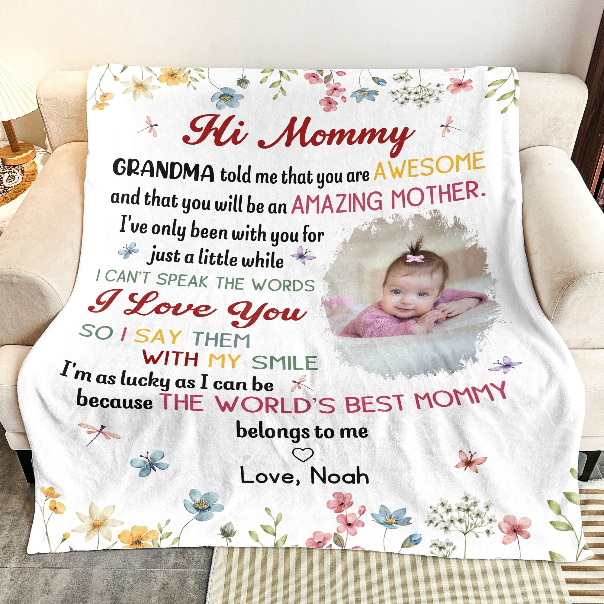 New Mom Mother's Day Gift The Best Mommy Belongs To Me - Personalized Photo Blanket