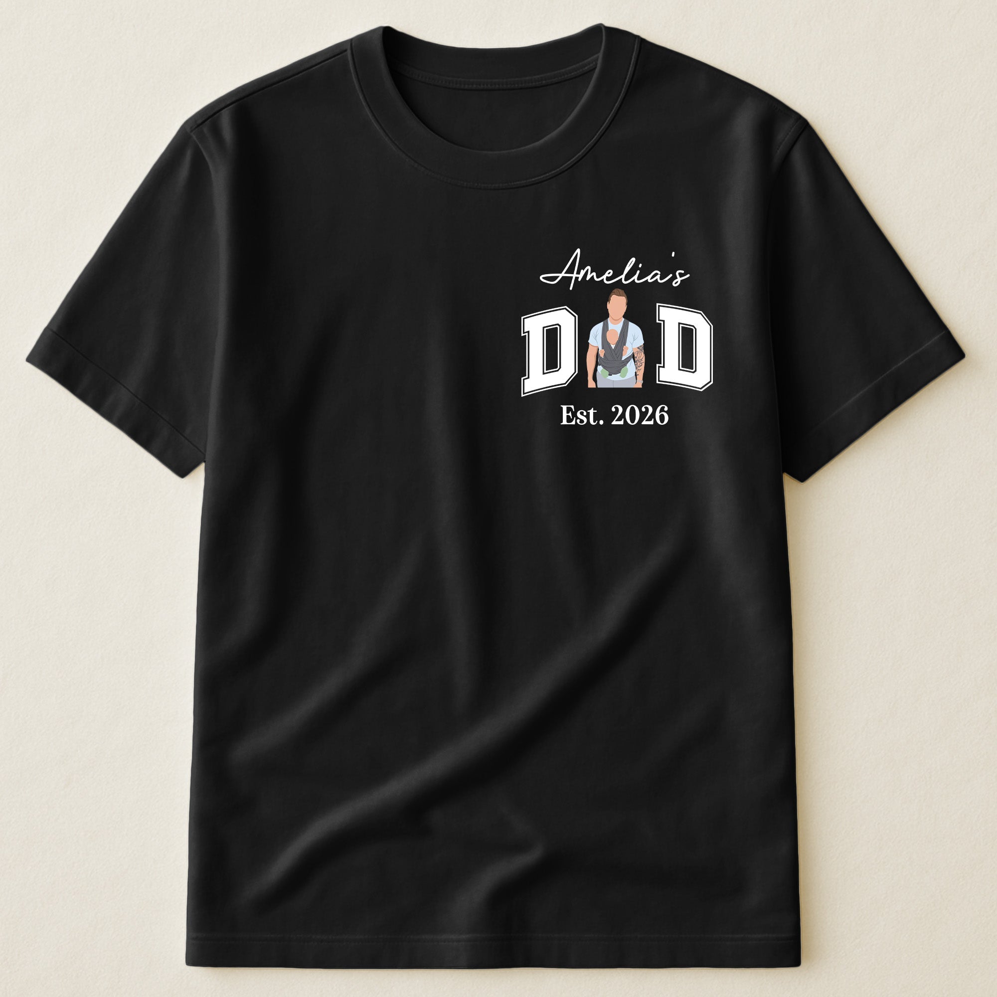 New Dad, Mom, 1st Parents - Custom Name & Photo Faceless Art - Personalized Shirt