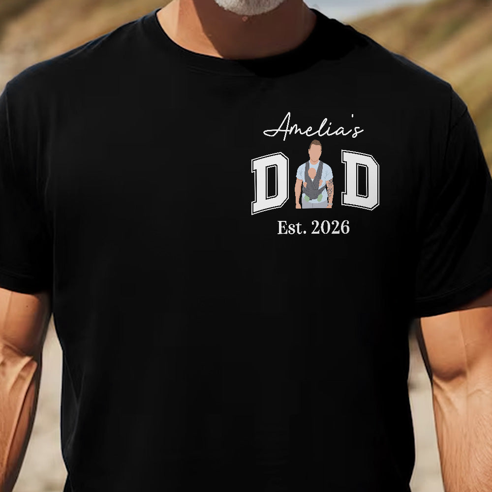 New Dad, Mom, 1st Parents - Custom Name & Photo Faceless Art - Personalized Shirt