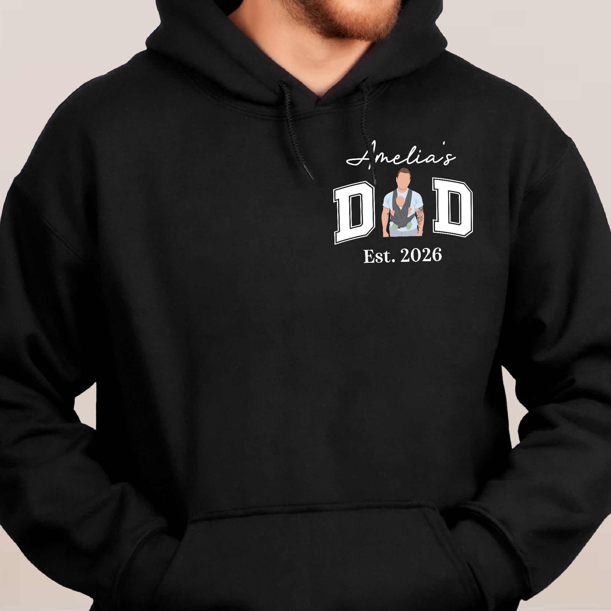 New Dad, Mom, 1st Parents - Custom Name & Photo Faceless Art - Personalized Shirt