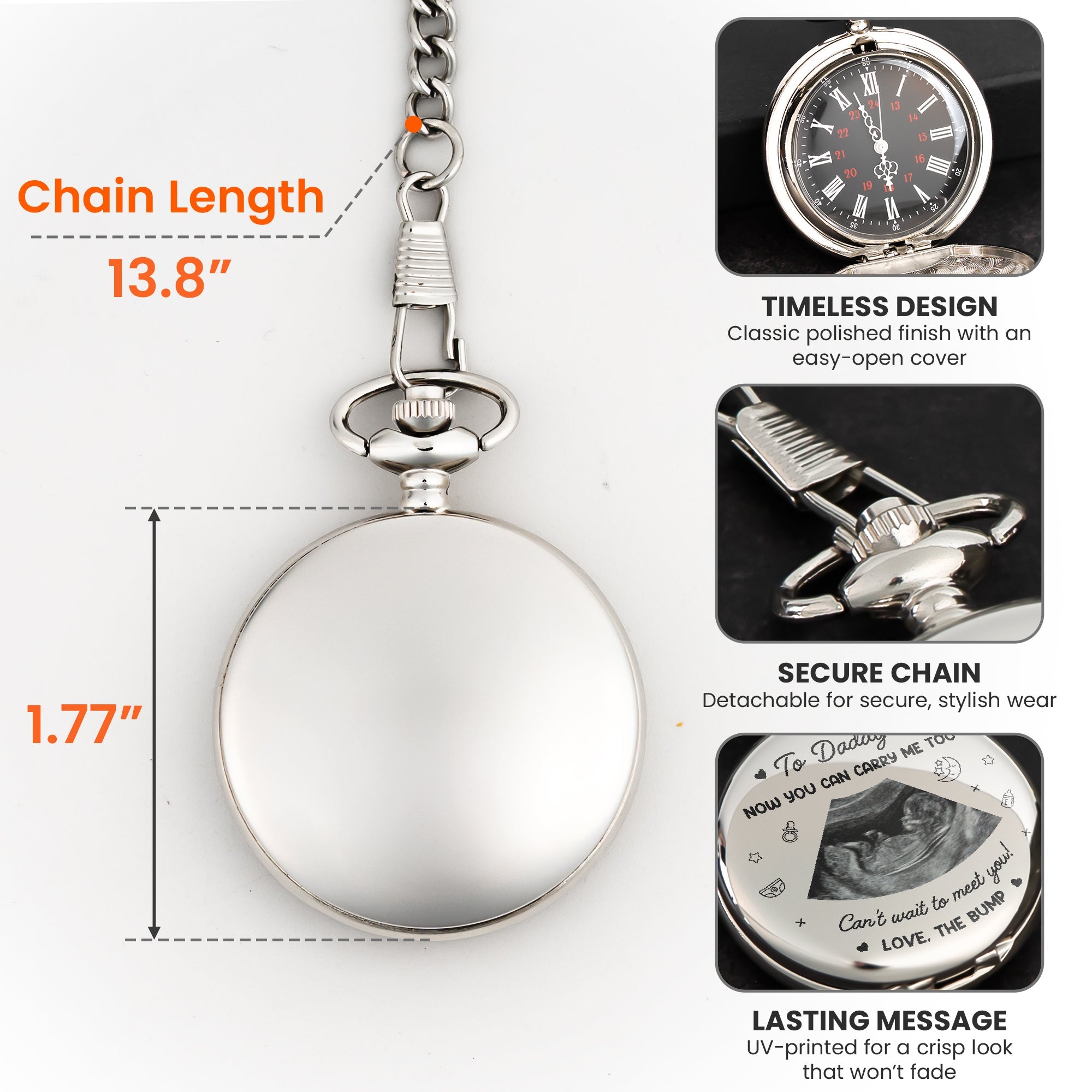 Now You Can Carry Me Too First Father's Day For Dad, Husband - Personalized Pocket Watch