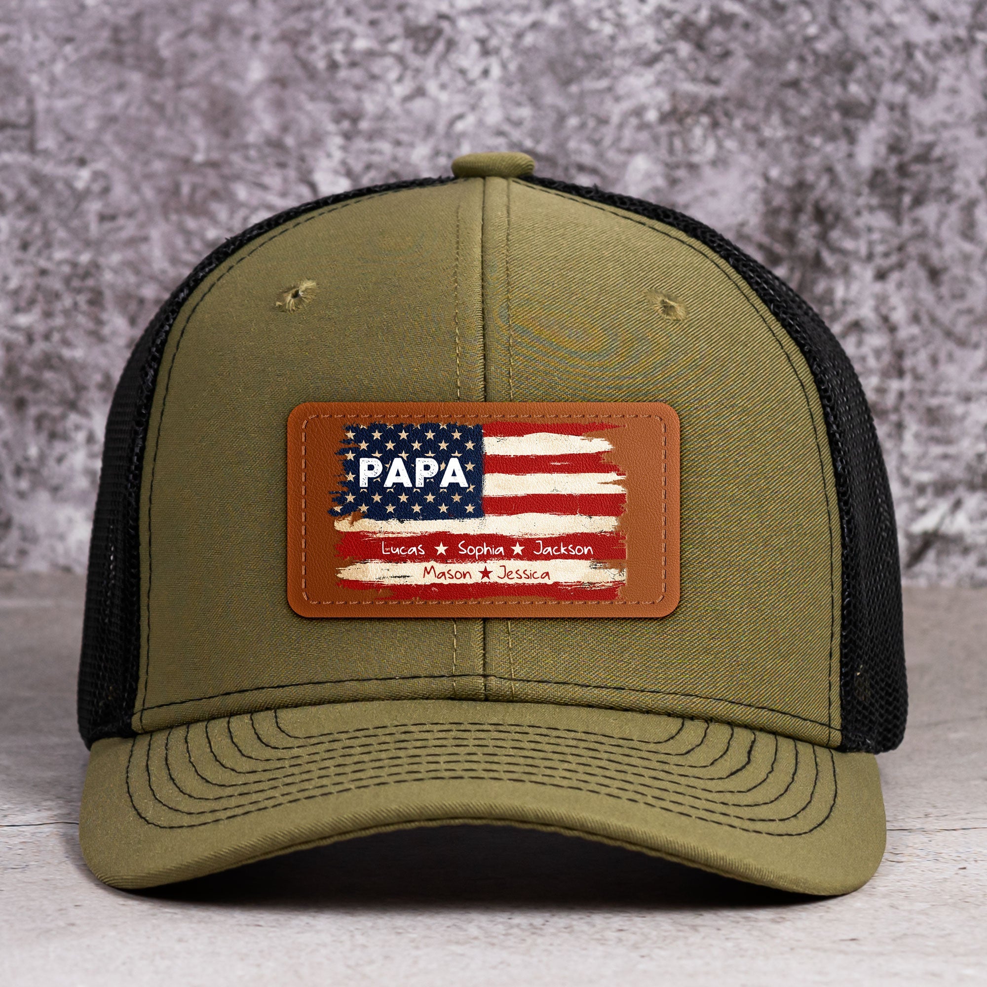 Patriotic American Flag Gift For Him Grandpa Dad - Personalized Cap