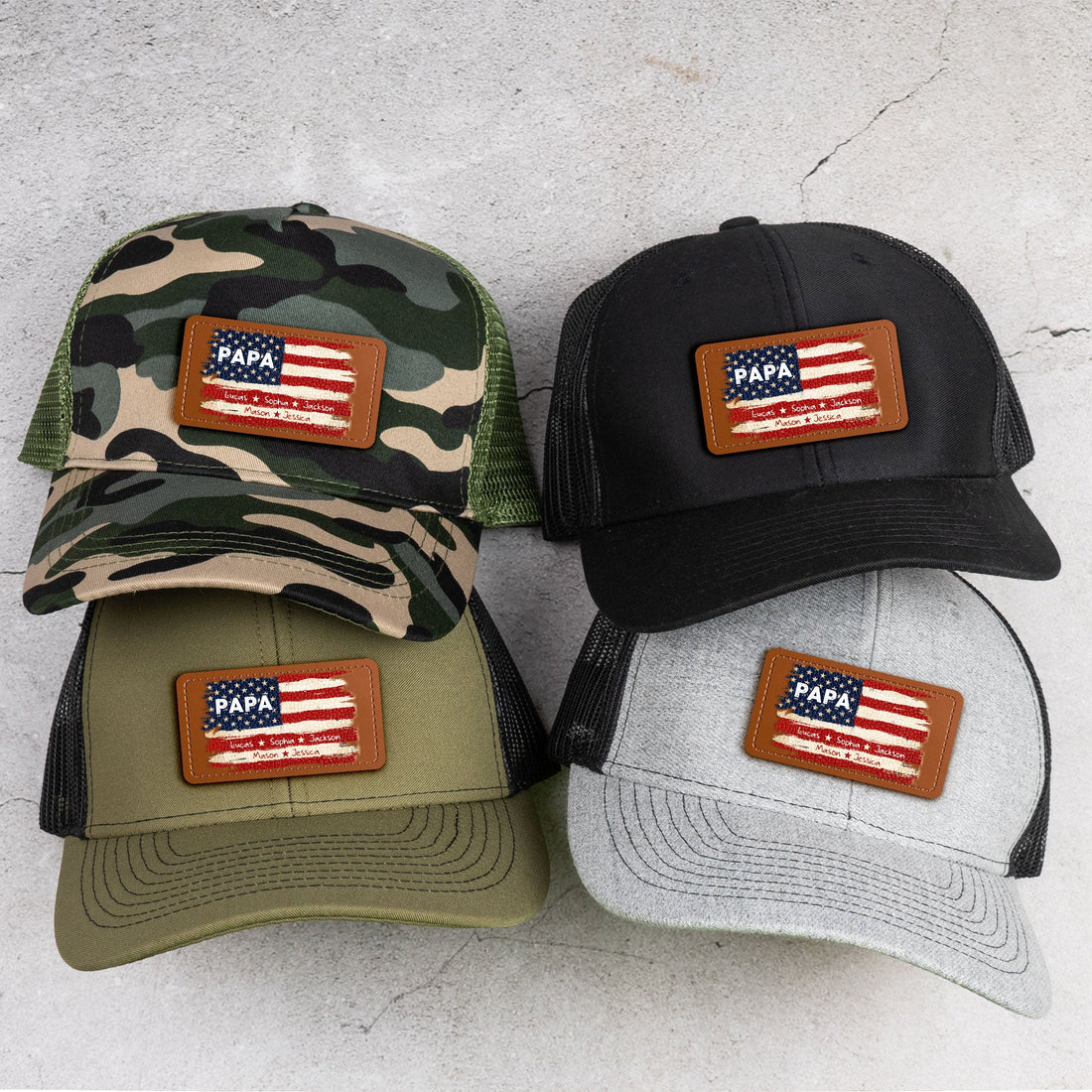Patriotic American Flag Gift For Him Grandpa Dad - Personalized Cap