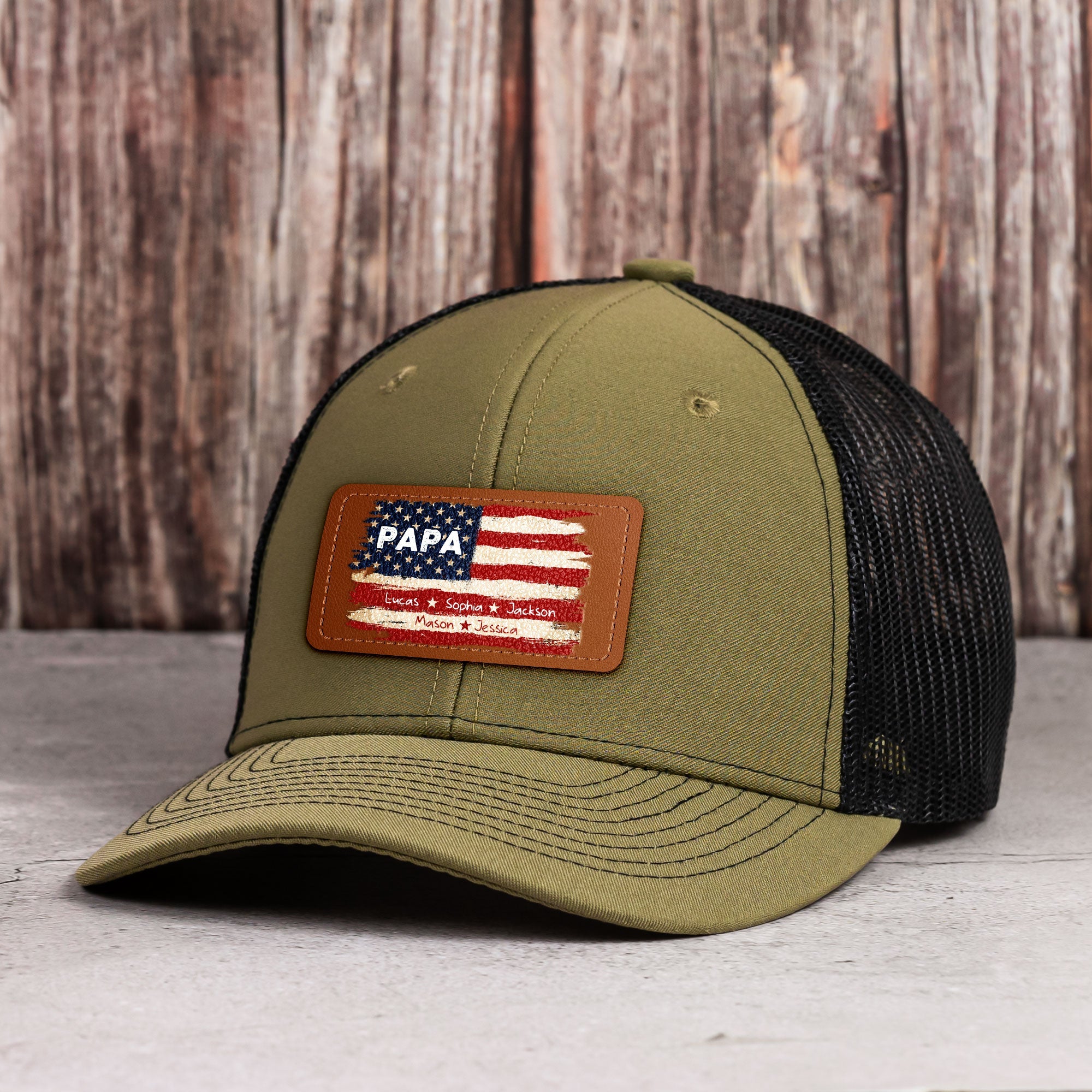 Patriotic American Flag Gift For Him Grandpa Dad - Personalized Cap