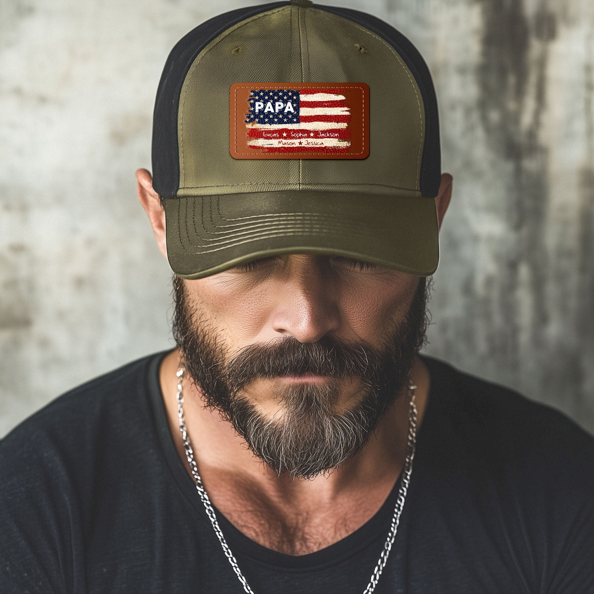 Patriotic American Flag Gift For Him Grandpa Dad - Personalized Cap