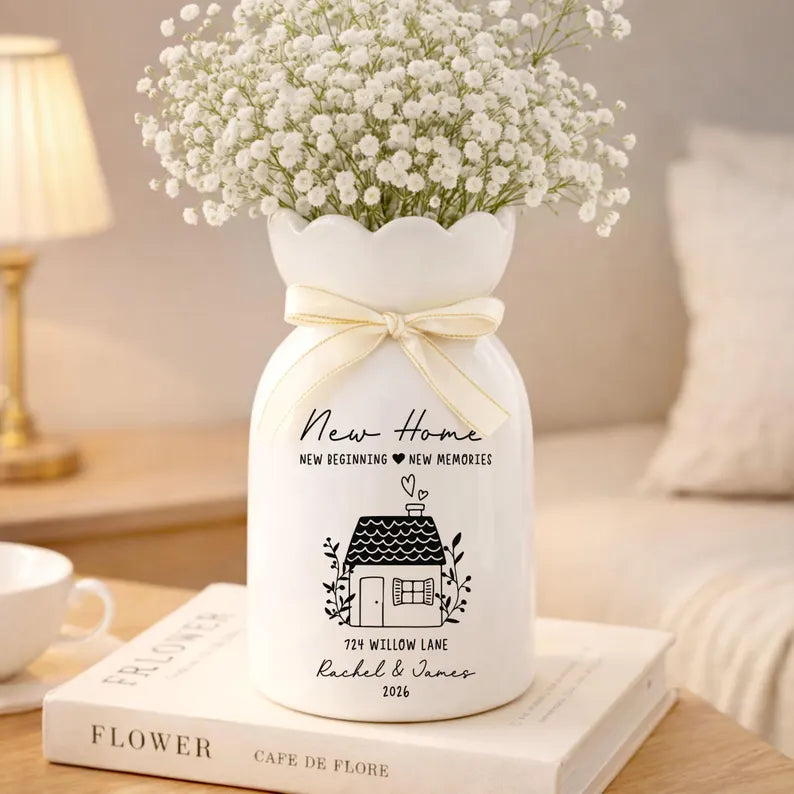 Personalized First Home Gift – Custom Flower Vase