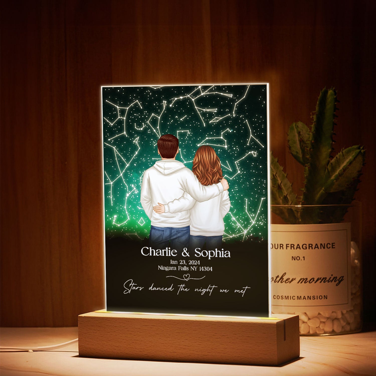 Stars Danced The Night We Met Couple Custom Star Map By Date Personalized LED, Heartfelt Anniversary Gift Wedding Gift Just Because Gift For Couple, For Her, For Him