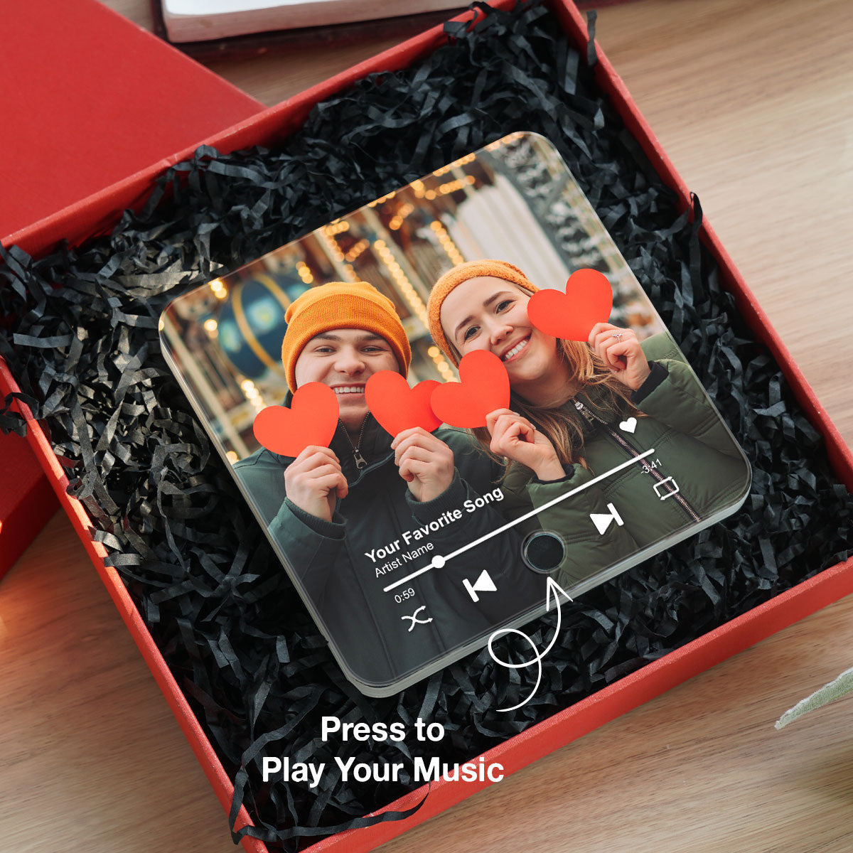 Custom Photo Music Box - Personalized Music Magnet - Anniversary Gifts, Valentine's Day Gift for her, for him