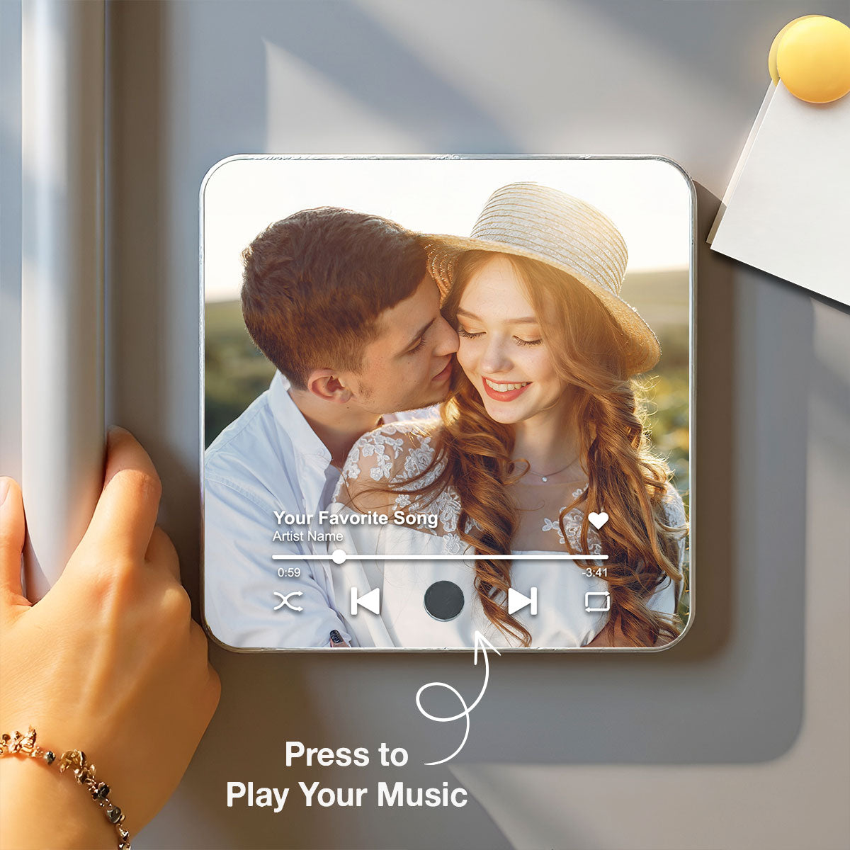 Custom Photo Music Box - Personalized Music Magnet - Anniversary Gifts, Valentine's Day Gift for her, for him
