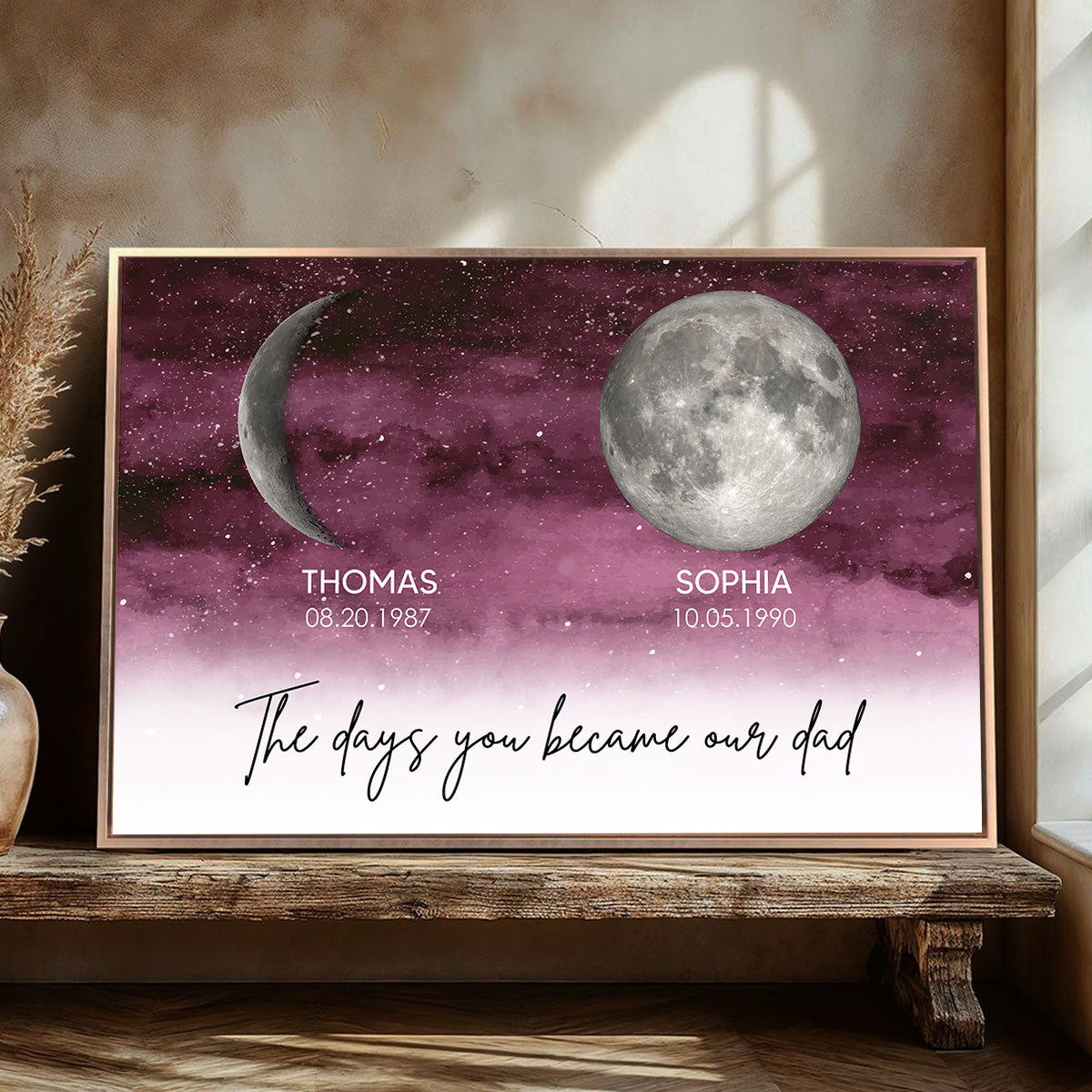 Starry Night Custom Birth Moon Phase The Days You Became Our Dad - Personalized Poster - Gift For Dad, Gift For Husband, Gift For Grandpa