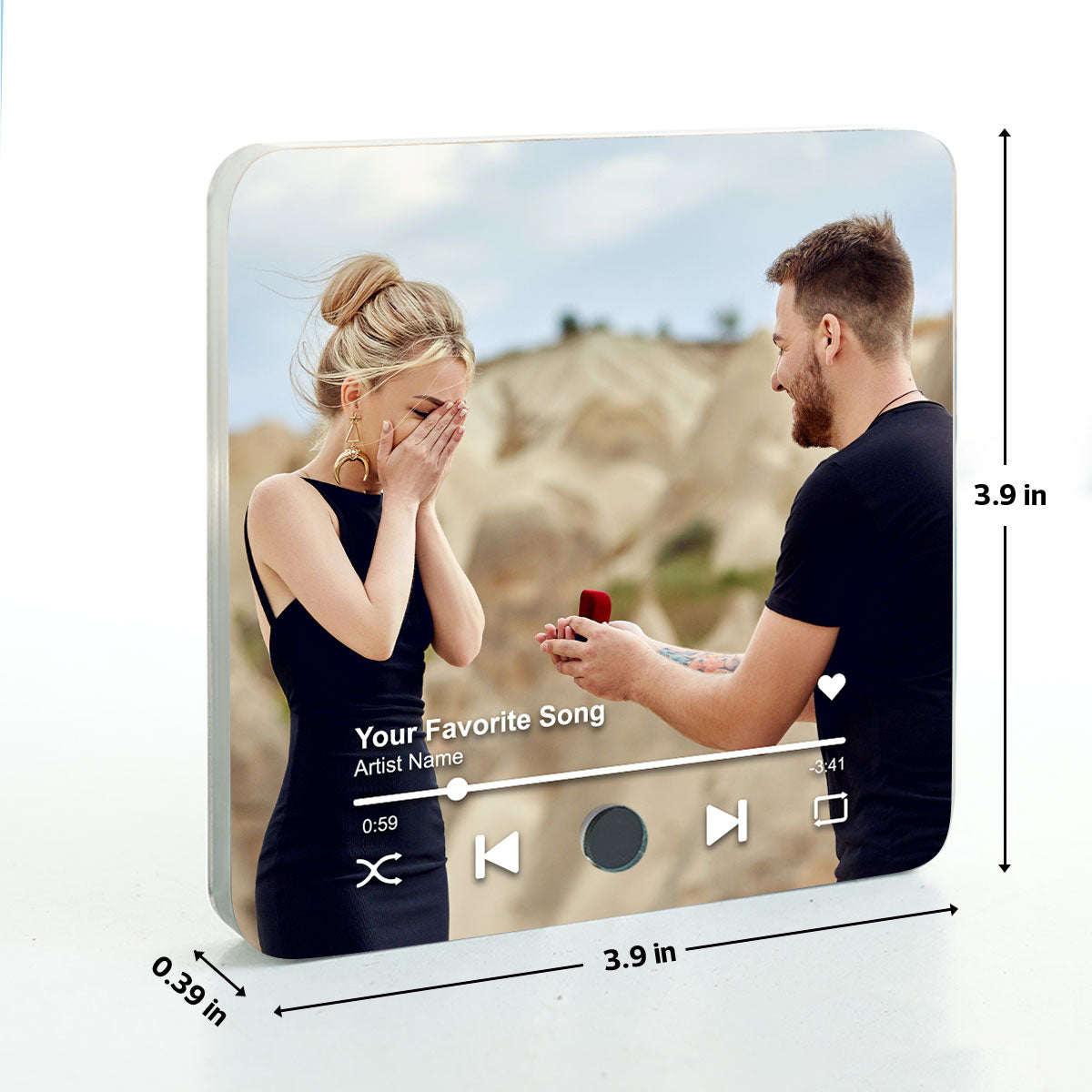 Custom Photo Music Box - Personalized Music Magnet - Anniversary Gifts, Valentine's Day Gift for her, for him