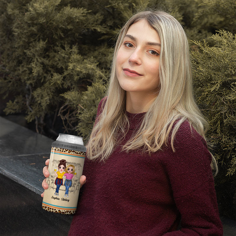 Doll Besties Go Together Like Drunk And Disorderly Personalized 4 In 1 Can Cooler