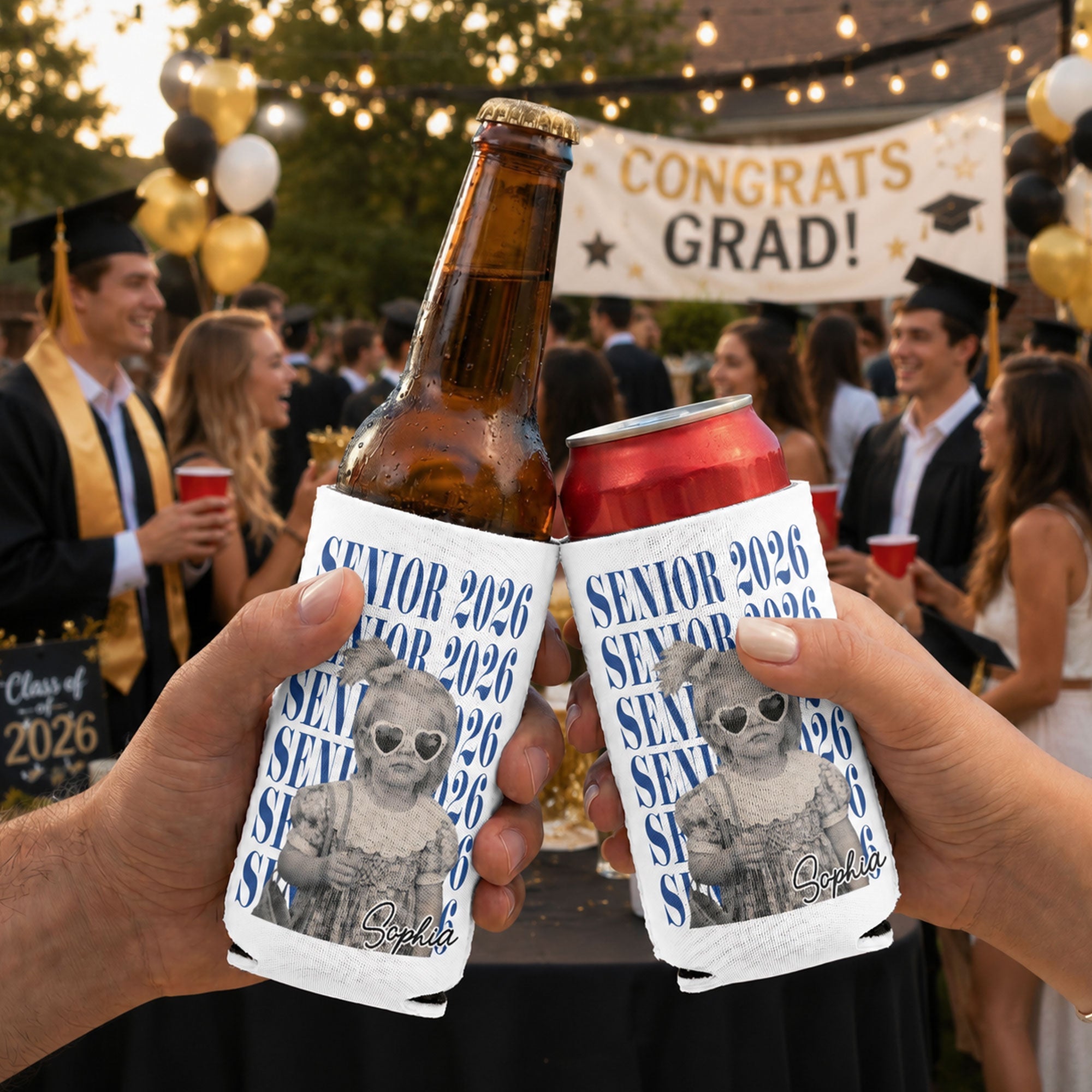 Senior Custom Vintage Photo - Personalized Can Cooler