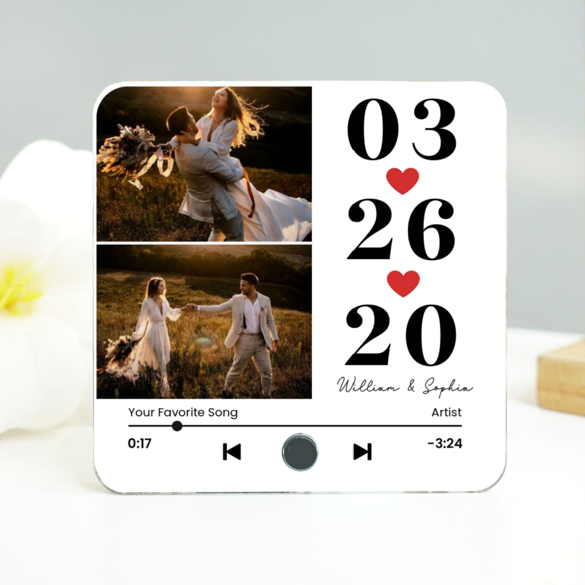 Couple Anniversary, Wedding, Special Date Personalized Music Fridge Magnet, Heartfelt Gift for him, Gift for her