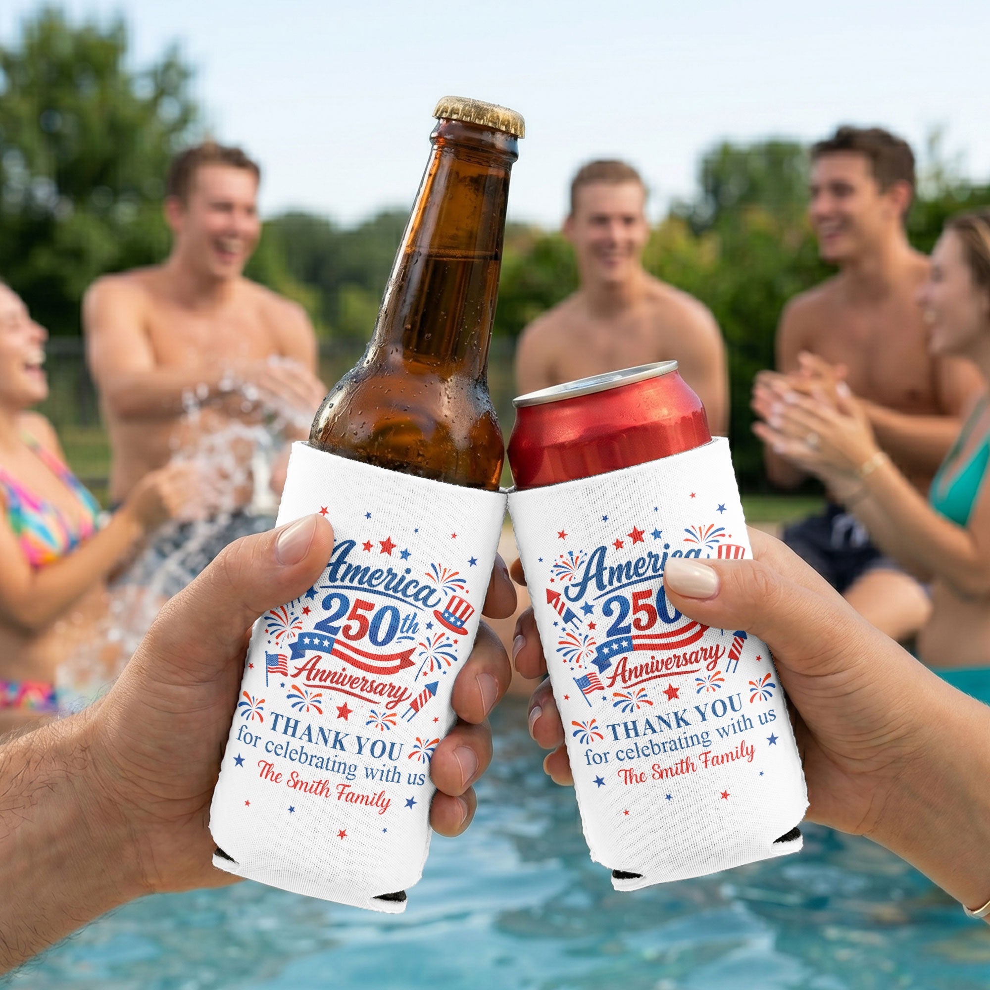 Thank You For Celebrating With Us - Personalized Can Cooler