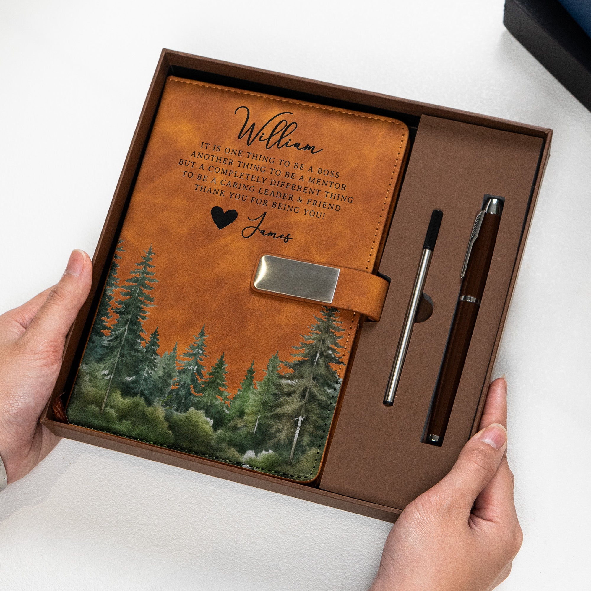 Thank You Gift For Teacher Appreciation, Coworkers, Boss, Team - Personalized Notebook Set
