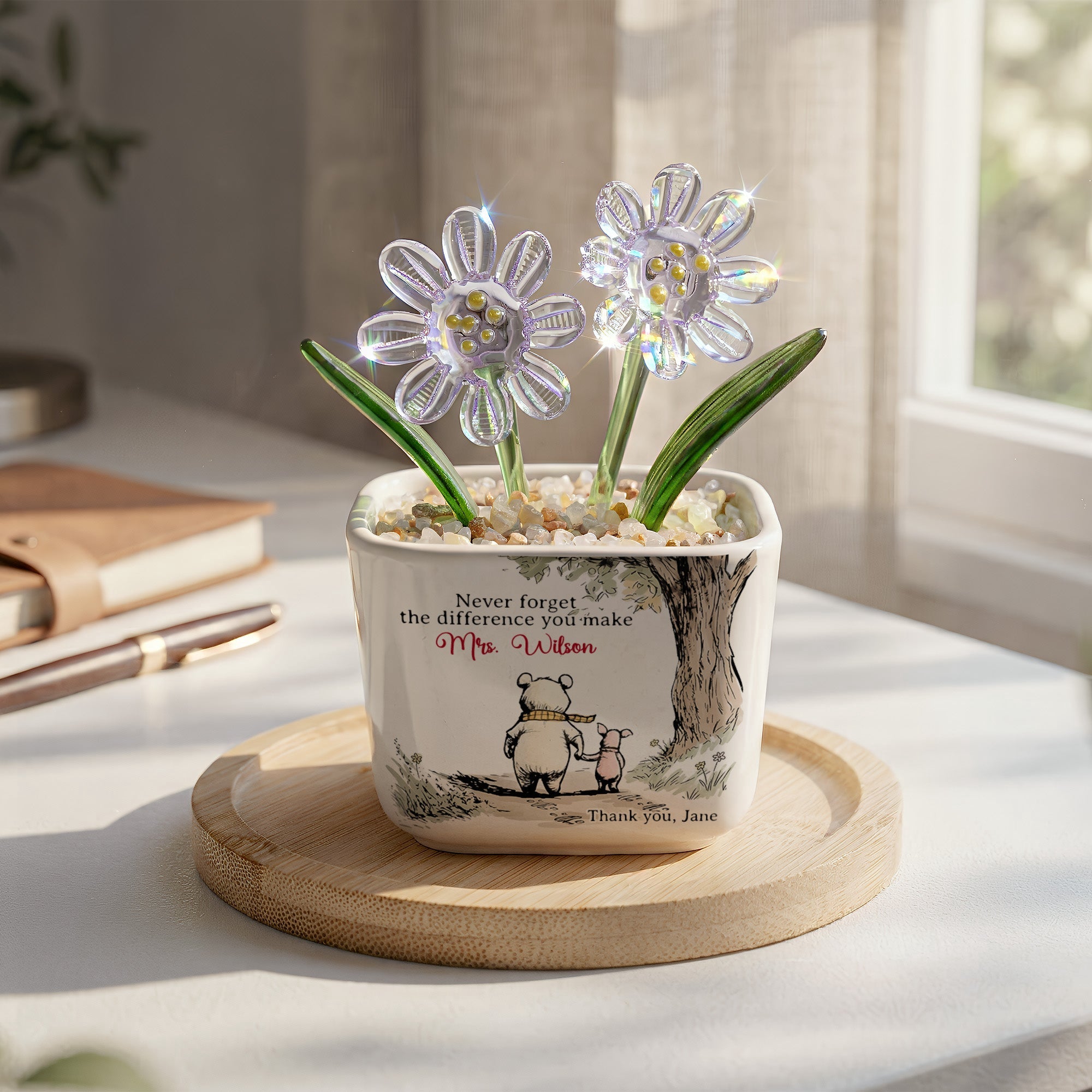 Thank You Teacher Gift, Never Forget The Difference You Make - Personalized Plant Pot