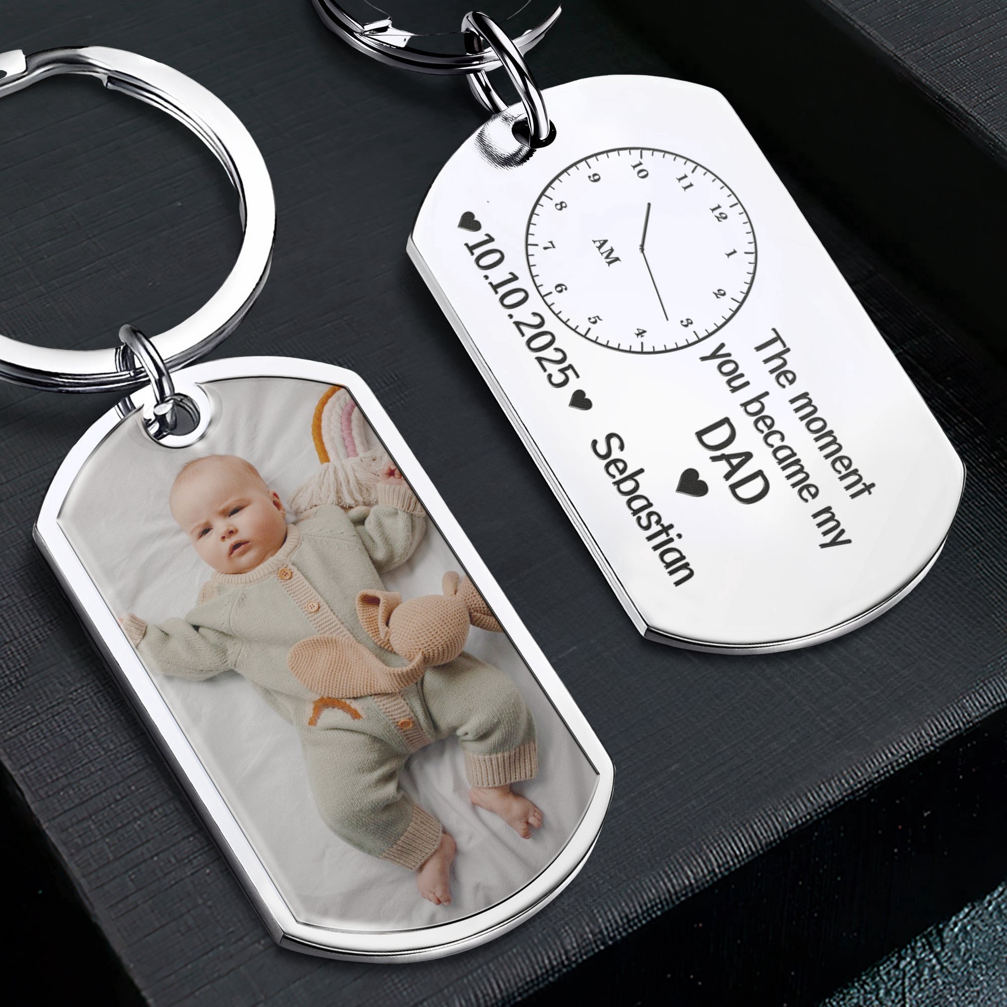 The Moment You Became My Dad Father's Day Gift For New Dad, Husband - Personalized Keychain
