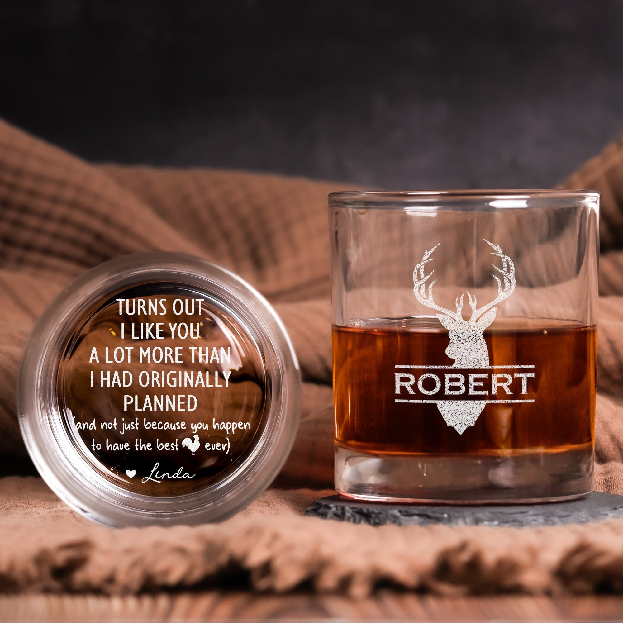 Turns Out I Like You A Lot More Than I Had Originally Planned - Fun Gift For Him - Personalized Whiskey Glass