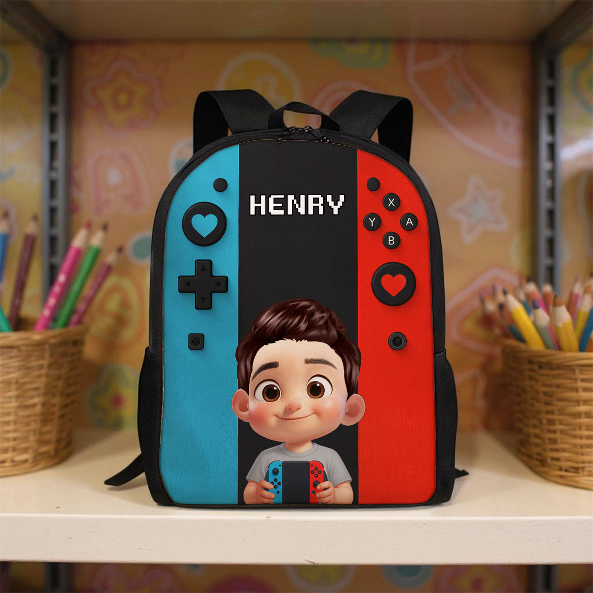 Gamer Design for Boys Girls - Personalized Backpack - Back to School Backpack for Kids