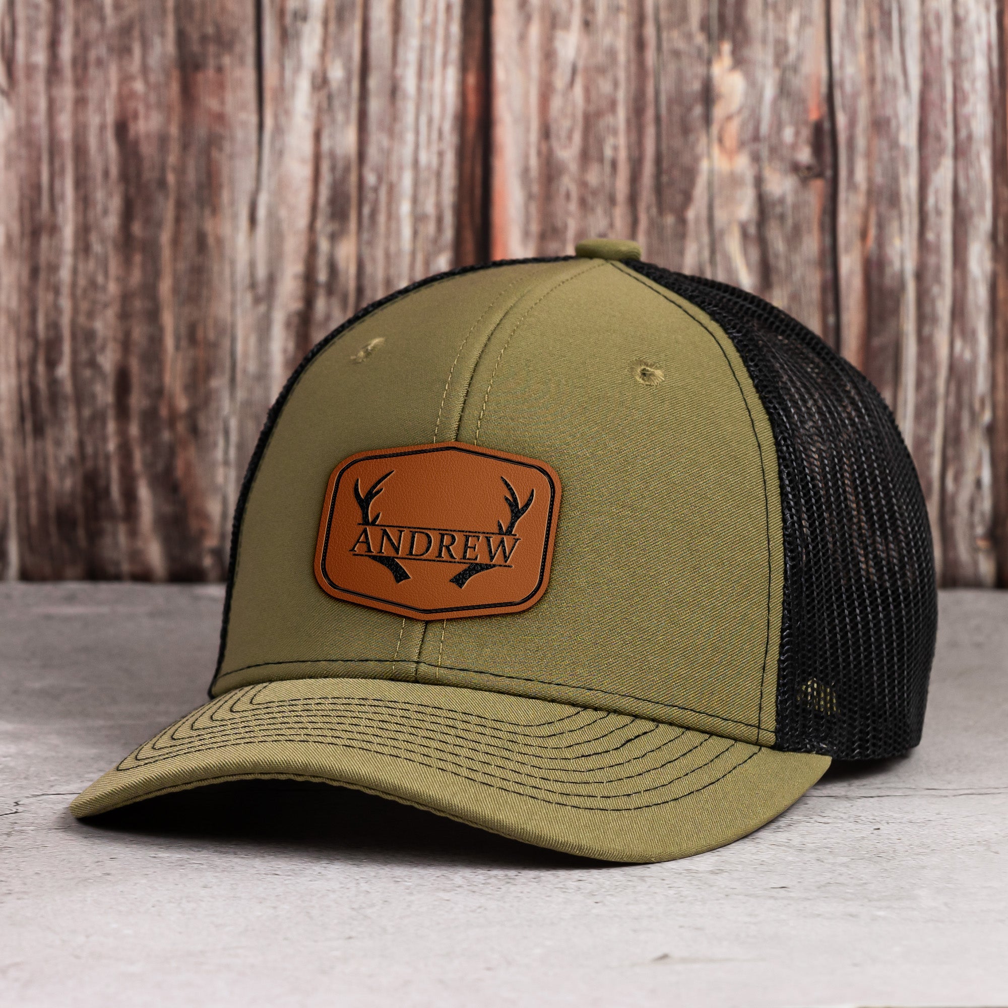 Vintage Custom Name & Symbols For Men, Husband, Dad - Personalized Leather Patch Hat