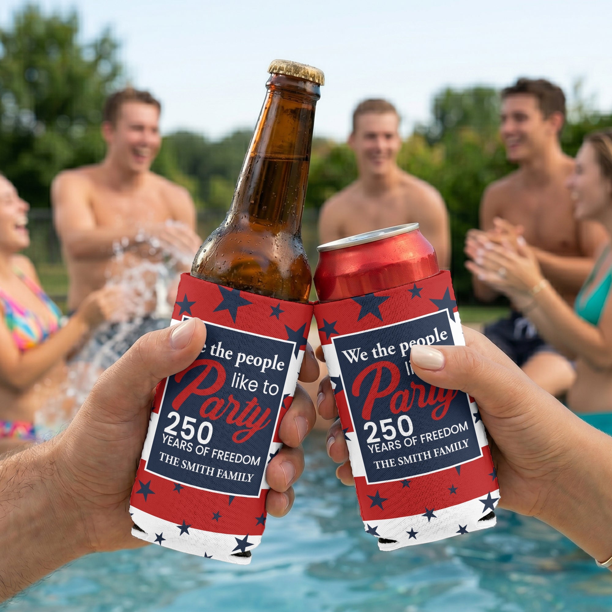 We The Peopler Like To Party - Personalized Can Cooler
